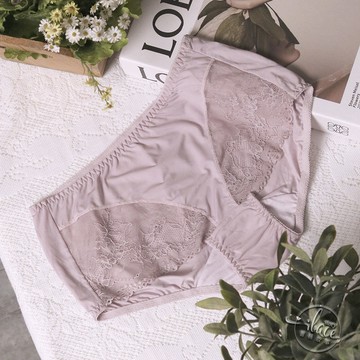 絢夜詩影系列 蕾絲中腰平口褲 M-XXL(夕霧紫)