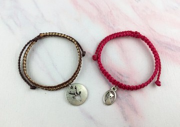 【平淡幸福。小動物】細款 蠶絲蠟線 編織手環