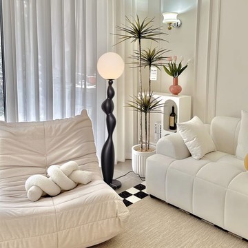 公司貨 超低價 奶油風落地燈客廳沙發旁設計感立式燈北歐簡約復古臥室床頭燈具 快速發貨
