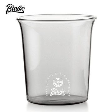 BINCOO 冰美式玻璃咖啡杯 透明拿鐵杯敞口杯 家用喝水杯子 300ML