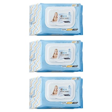 KU.KU Duckbill 酷咕鴨 超純水嬰兒手口柔濕巾 掀蓋式  3包  80張