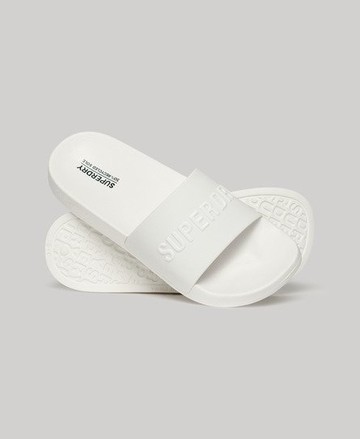 Superdry Women's Vegan Logo Pool Sliders White Size: 5-6