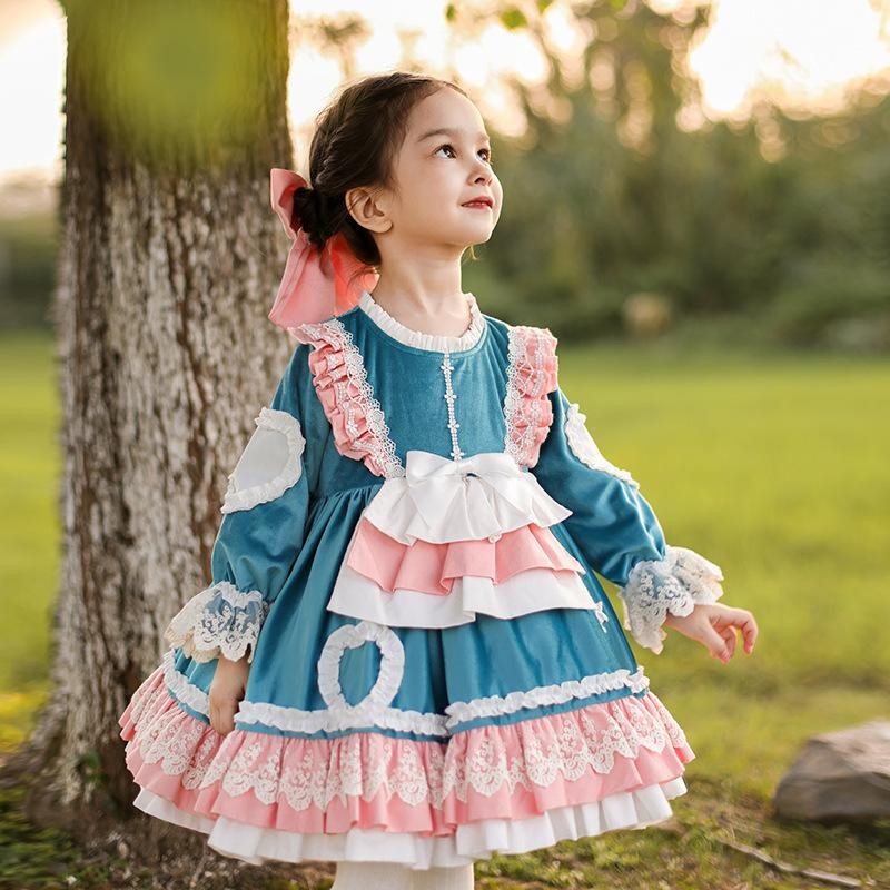 ワンピース 子供 ロリータ キッズ 長袖 ロリータ服 洋服 秋冬 コスプレ 