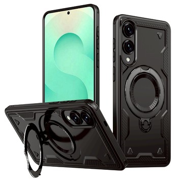 一體360°旋轉磁吸支架 軍事級防摔殼 手機殼 適用三星 S25Edge S24FE S23Ultra S22 保護殼