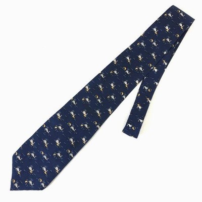 【古着】 Tex ネクタイ 総柄 くじら ヴィンテージ ネイビー系 【中古】 n038513