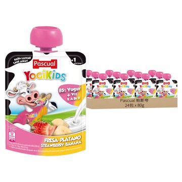 Pascual 兒童草莓香蕉優格  80g  24包