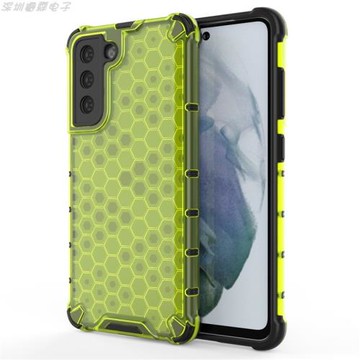 適用于三星s21FE蜂窩散熱手機殼透色亞克力背板防刮花全包鏡頭套