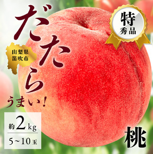 ＜2024年先行予約＞山梨県産の美味しい桃 たっぷり入って約2kg 5～8玉　2024年 7月中旬から順次発送予定約 桃 大人気 高評価　産地直送 山梨県産 笛吹市 154-030