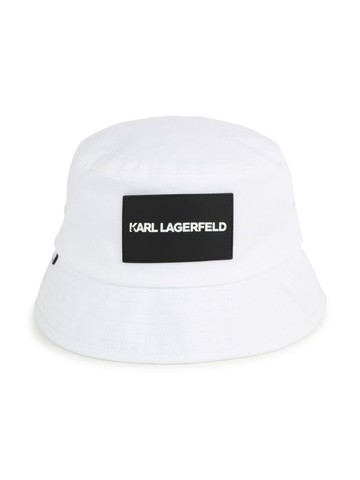 Karl Lagerfeld Kids - logo-appliqué cotton bucket hat - kids - Cotton - 1 - White