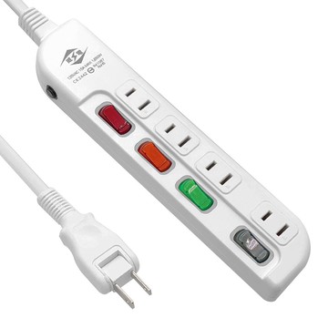 【威電】CK-2442 2孔4開4座 加大間距 延長線 6尺/9尺/15尺(180度任轉插頭 過載斷電 )