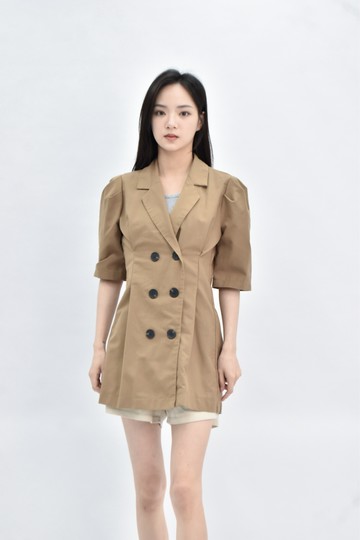 (S) ashi studio 短袖棕色外套