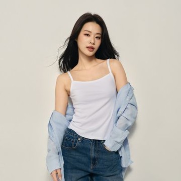 GIORDANO 韓國同款 女裝一字領修身彈力細肩帶背心【多色任選】