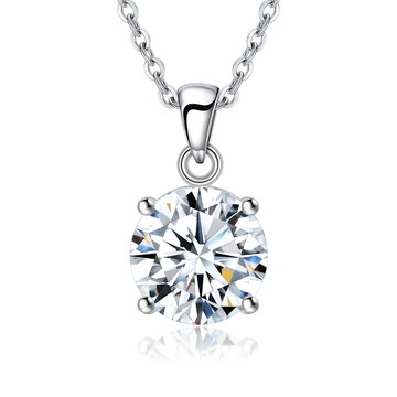 925純銀項鍊．單鑽 0.8 / 0.9cm ｜專屬獨愛．客製刻字