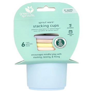 Green Sprouts, Sprout Ware® 疊疊杯，6 個月以上，多彩，6 個