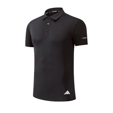 【台灣出貨】POLO衫 男 AD素面涼感高爾夫球衣 袖口小LOGO 短袖POLO 立領短袖 PL6698 白 黑 藍 綠