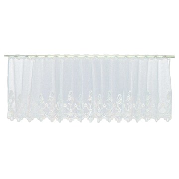 LASSLEY 門簾紗 穿桿式 聚酯纖維  125 x 43cm  喜悅鳥 白色