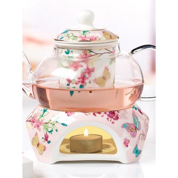 歐式蠟燭加熱耐高溫玻璃花茶泡茶煮茶壺法式下午茶具套裝單壺家用