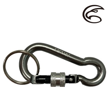 ADISI 6mm水滴型鈎環附螺母【陽極鐵灰】AS10063