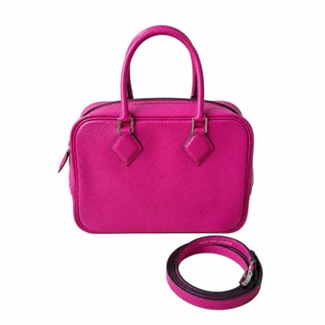 HERMES 愛馬仕 Plume Mini 手提包/斜背包（海葵紫/銀釦/C刻）