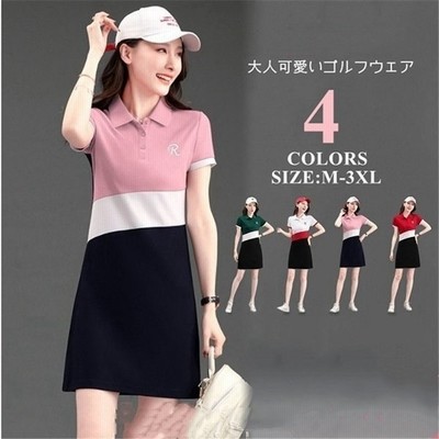 ゴルフウェア ワンピースゴルフワンピース ポロシャツ レディース Aライン 着痩せ 夏 通気吸汗 半袖 きれいめ30代 40代50代 秋 通販 Lineポイント最大get Lineショッピング