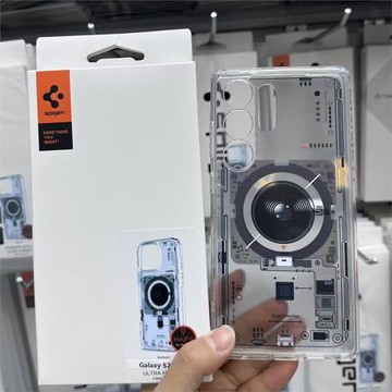Spigen適用三星s24 Ultra/s25 ultra/s23 ultra手機殼MagSafe磁吸保護套硅膠全包防摔外殼透明新款科技電路圖
