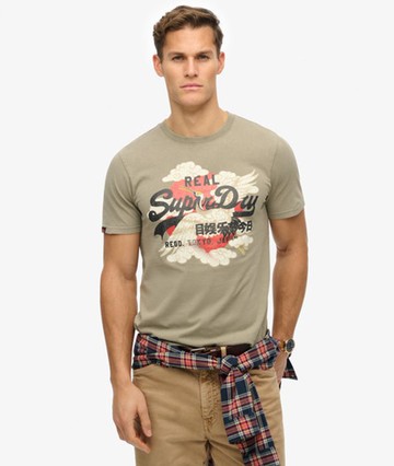 Superdry Men's Vintage Logo Tokyo Relaxed T-shirt Khaki Size: Xxl