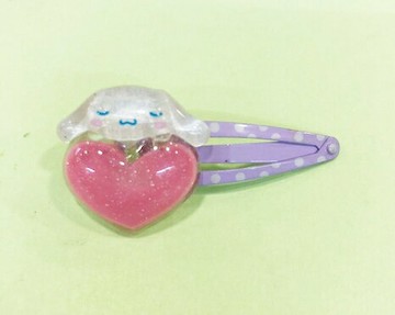 【震撼精品百貨】大耳狗 Cinnamoroll Sanrio 大耳狗喜拿髮夾-紫心#06738 震撼日式精品百貨