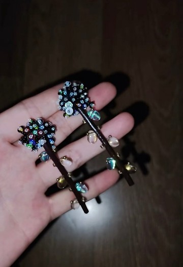 發光的花 手工琉璃夜光花長款耳墜 暗夜發光小眾新生手作耳環