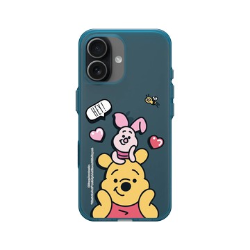 iPhone 17 Clear (相機按鈕) 夜幕藍 - 迪士尼-小熊維尼 Disney Winnie The Pooh - 維尼、小豬和蜜蜂