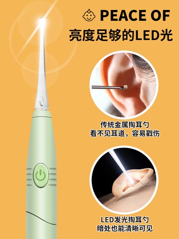 掏耳神器兒童挖耳朵大人嬰幼兒童挖耳勺可視發光軟頭帶燈寶寶耳屎