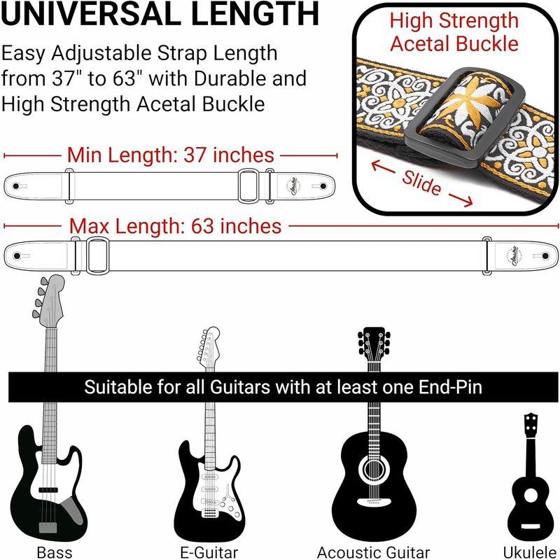 Amumu Plum blossom Guitar Strap for Acoustic Electric an