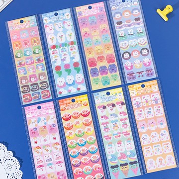 🍋檸檬青🍋 現貨特價售完無補萌熊兔幻想曲系列8款2張入閃閃卡通動物咕卡貼紙手帳裝飾素材