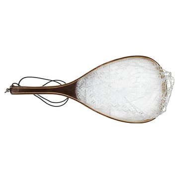 MaruO 實木手撈網 專利大網眼 防掛鉤 不傷魚 3層沙比利木 失手繩 防滑落 輕量300g 設計 1個  原木色 + 白色  不含框(26 x 38cm) 深度24cm 全長60cm