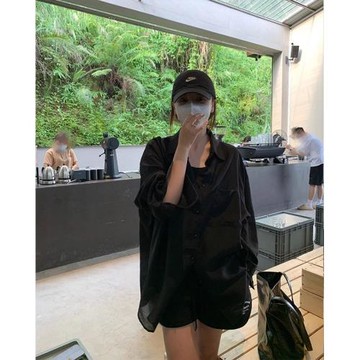 防曬衫韓版長袖襯衫女早秋季薄款外套2025新款襯衣法式設計感上衣