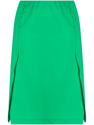 Raf Simons - pleated-panel midi skirt - women - Virgin Wool - 36 - Green