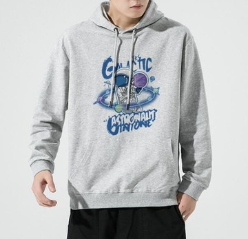 FINDSENSE X 2022 街頭時尚 男士 NASA太空宇航員印花 連帽套頭長袖外套 連帽T恤 帽T