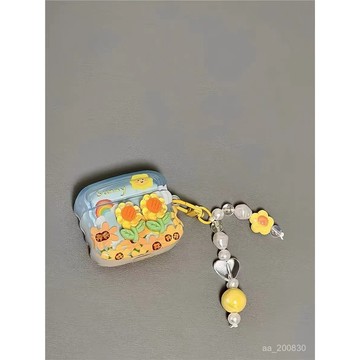 ✨限時特惠✨波浪嚮日葵蘋果airpods pro1/2代耳機保護套無綫藍牙3代殻掛機軟