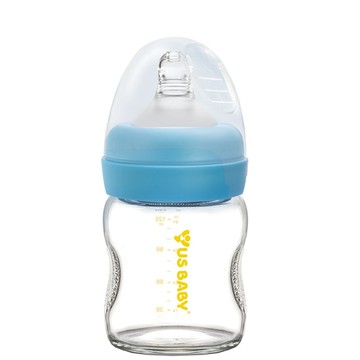 優生 真母感玻璃奶瓶-寬口徑120ml(藍)