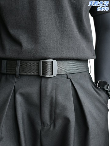 【機能風百搭】男士皮帶 腰帶 帆布腰帶 休閒褲帶 彈力鬆緊 快拆扣頭 戶外運動 牛仔工裝褲 潮男穿搭必備