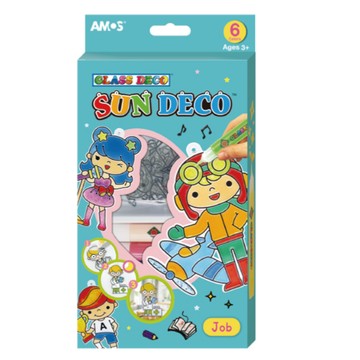 AMOS 韓國 6色職業主題模型版DIY玻璃彩繪組