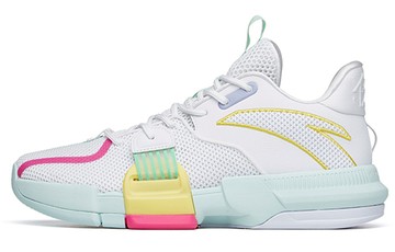 ANTA LIGHT CRAZY 1 BASKETBALL SHOES WHITE GREEN PINK