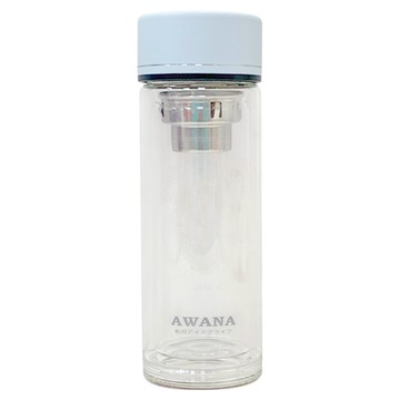 AWANA 耐熱雙層玻璃杯 GL-200  1個  藍蓋  200ml