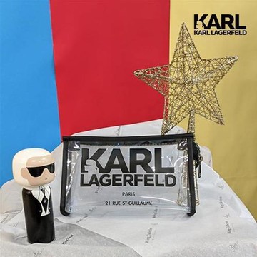 【KARL LAGERFELD 卡爾】KARL LOGO盥洗袋(原廠公司貨)
