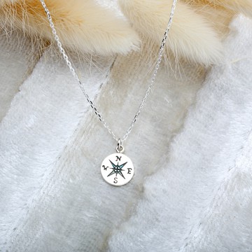 【Angel & Me】幸運 羅盤 指北針 s925 純銀項鍊 生日 情人節禮盒