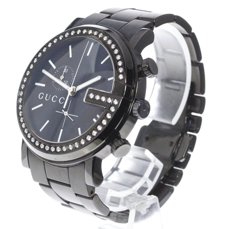 GUCCI/グッチ】Gラウンド クロノグラフ ダイヤベゼル 腕時計 101M