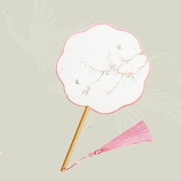 【配件匠心】古風扇子漢服搭配中國風舞蹈宮廷漢服長柄流蘇小圓扇