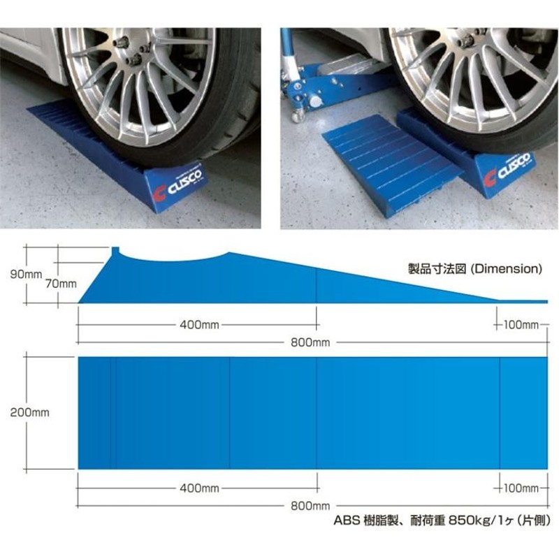 OULEME カースロープ ハイリフト スロープ 車 タイヤスロープ 整備用 車用 スロープ 油圧ジャッキ代替 カー上昇 持ち上げる オイル - 4