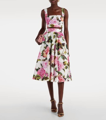 Dolce & Gabbana Floral cotton poplin crop top