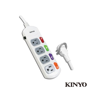 KINYO 4開4插延長線(9尺)CG1449