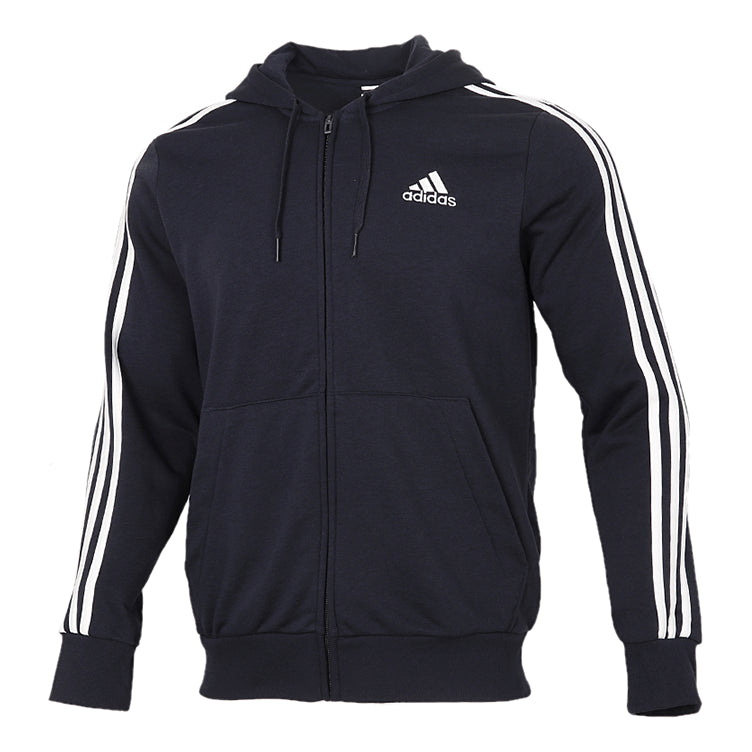 adidas M 3S FT FZ HD Knit Hooded Jacket Blue推薦| KicksCrew | LINE購物